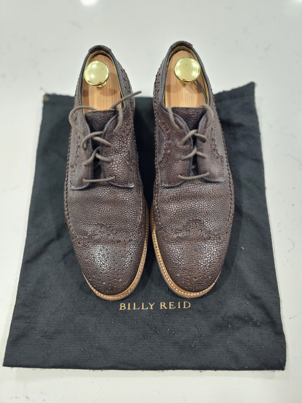 Billy Reid Pebble Grain Wingtip Shoes